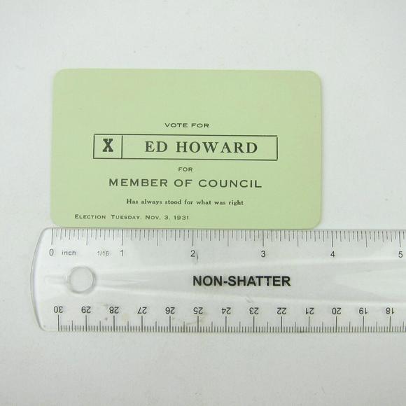 Political Campaign Election Card Greenville Ohio Council Ed Howard Vintage 1931 - Picture 11 of 12